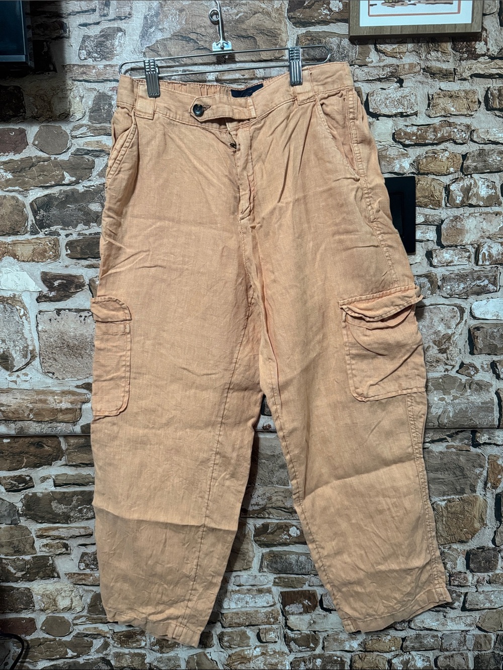 Rachel Roy Cargo Linen Pants - Peach